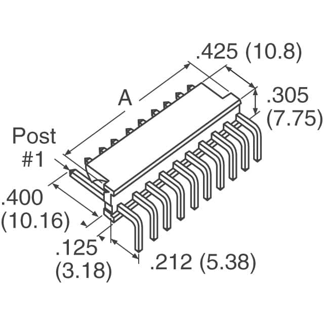 640389-5 TE Connectivity AMP Connectors  Headers Male Pins
